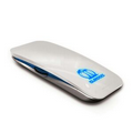 White Light Up Wireless Mouse with Blue Trim